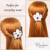Parcelona French Big Flower 2 3/4" Celluloid Covered Spring Hair Claw for Women