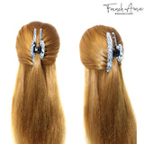 French Amie Contour Large 4 ¾” Celluloid Handmade Jaw Hair Claw Clip for Women