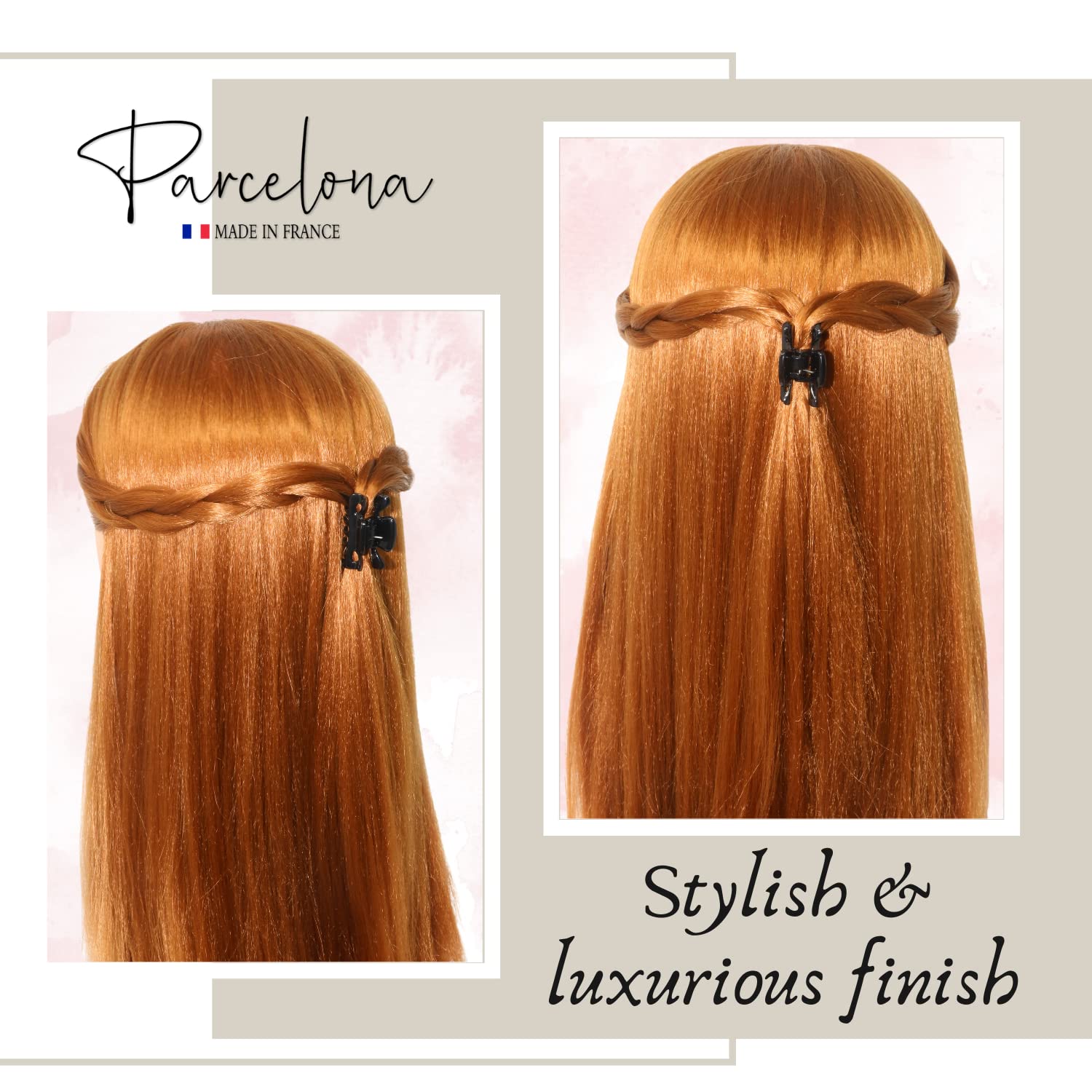Parcelona French Classic Small 1 1/2" Cellulose Acetate Set of 2 Hair Claws