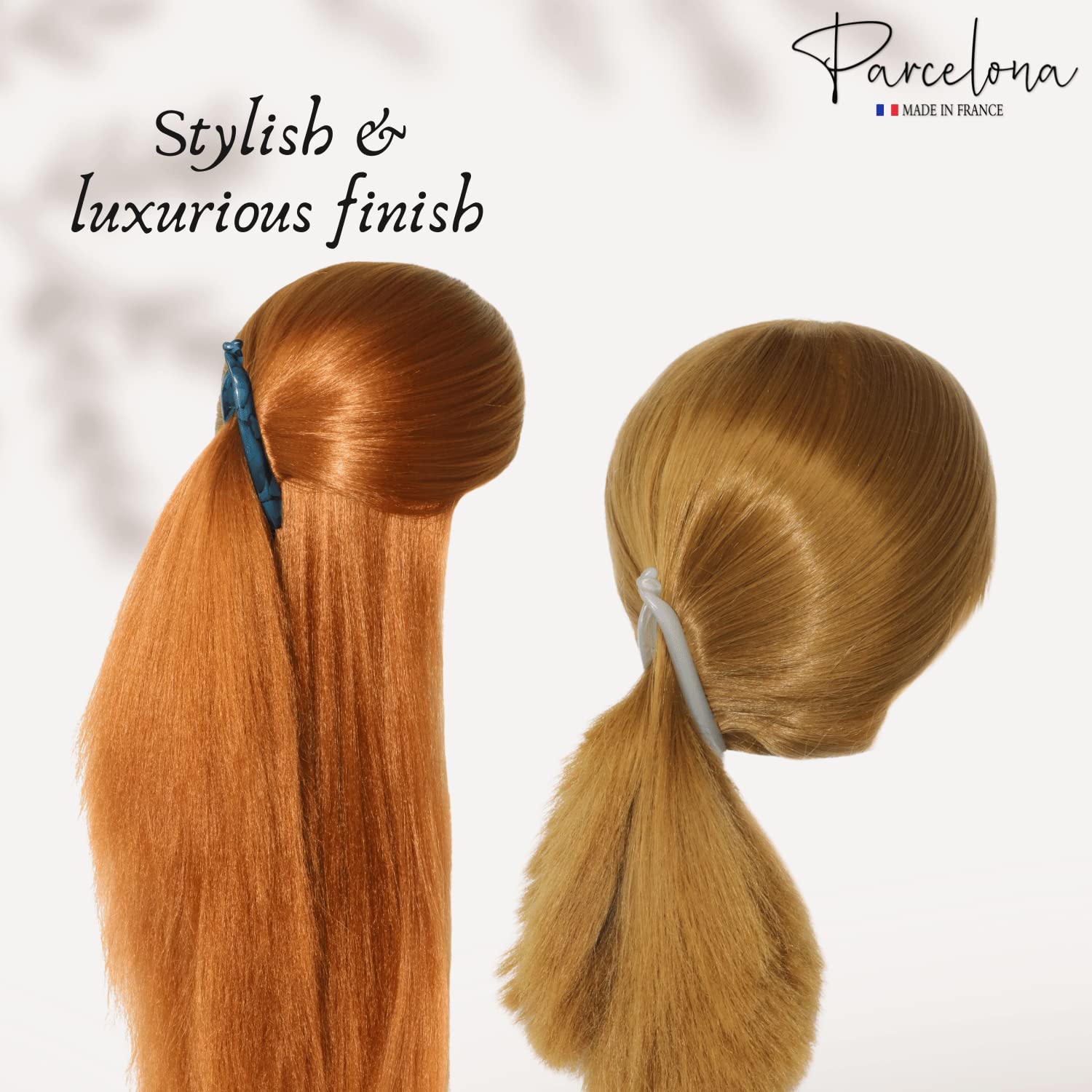 Parcelona French Small 3.75” Cellulose Set of 2 Banana Hair Clips for Women
