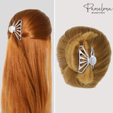 Parcelona French Rain Drop Small 2 3/4" Celluloid Jaw Hair Claw for Women