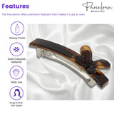 Parcelona French Butterfly Tortoise Shell Cellulose Medium Hair Clip Barrette