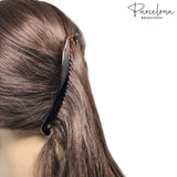 Parcelona French Curved Shell Medium Celluloid Ponytail Holder Banana Hair Clip