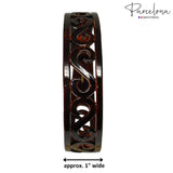 Parcelona French Classic Swirls Shell 1” Wide Celluloid Flexible Hair Headband