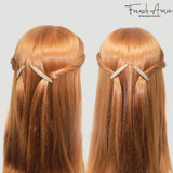 French Amie Narrow Oblong Small Set of 2 Hair Slide-in Barrette Clips