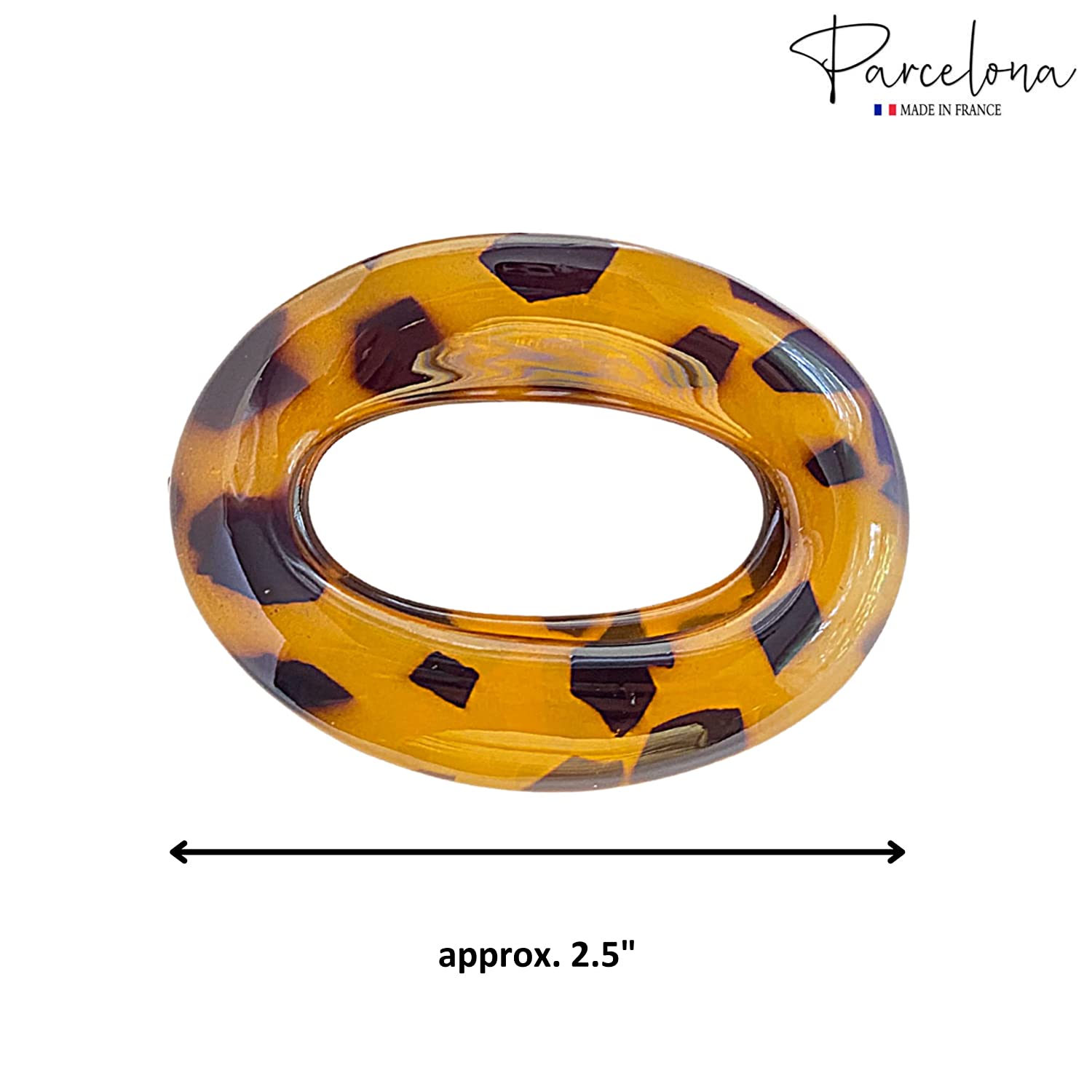 Parcelona French Flat Tube Cut out Small 2 1/2" Cellulose Set of 2 Hair Claws