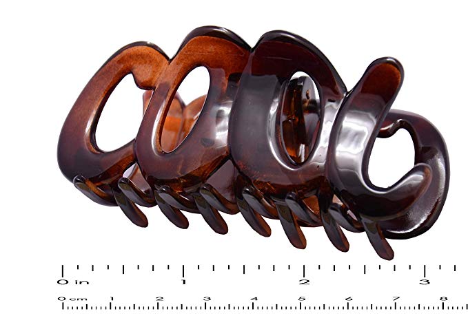 Parcelona French COOL Set of 2 Tortoise Shell Brown Black Jaw Hair Claw Clip