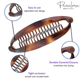 Parcelona French Curved Shell Medium Celluloid Ponytail Holder Banana Hair Clip