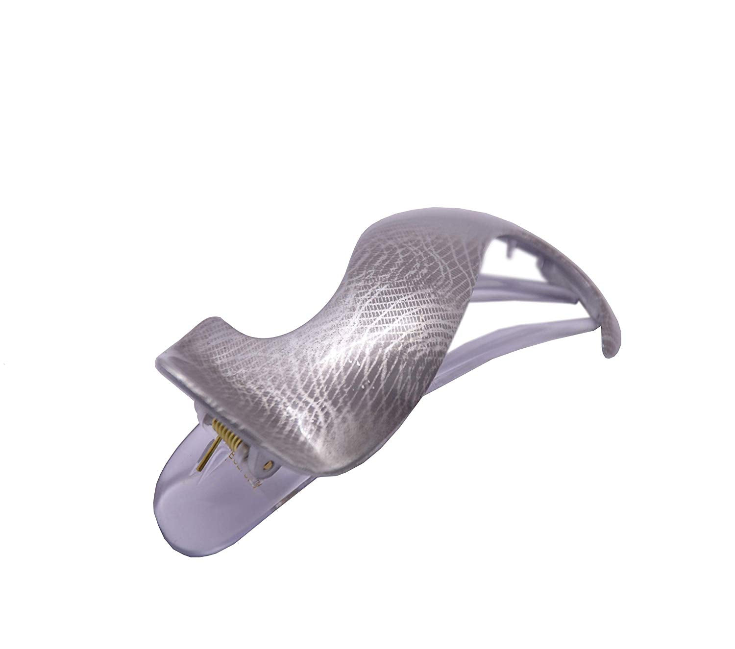 Parcelona France Crochet Silver Grey Side Slide in Hair Claw Yoga Clip