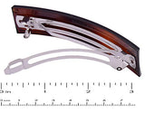 Parcelona French Rectangle Extra Large Tortoise Shell Black Hair Clips Barrettes