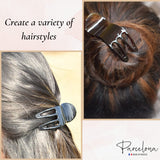 Parcelona French Simply Bear Paw Medium 3” Celluloid Set of 2 Hair Claw Clips