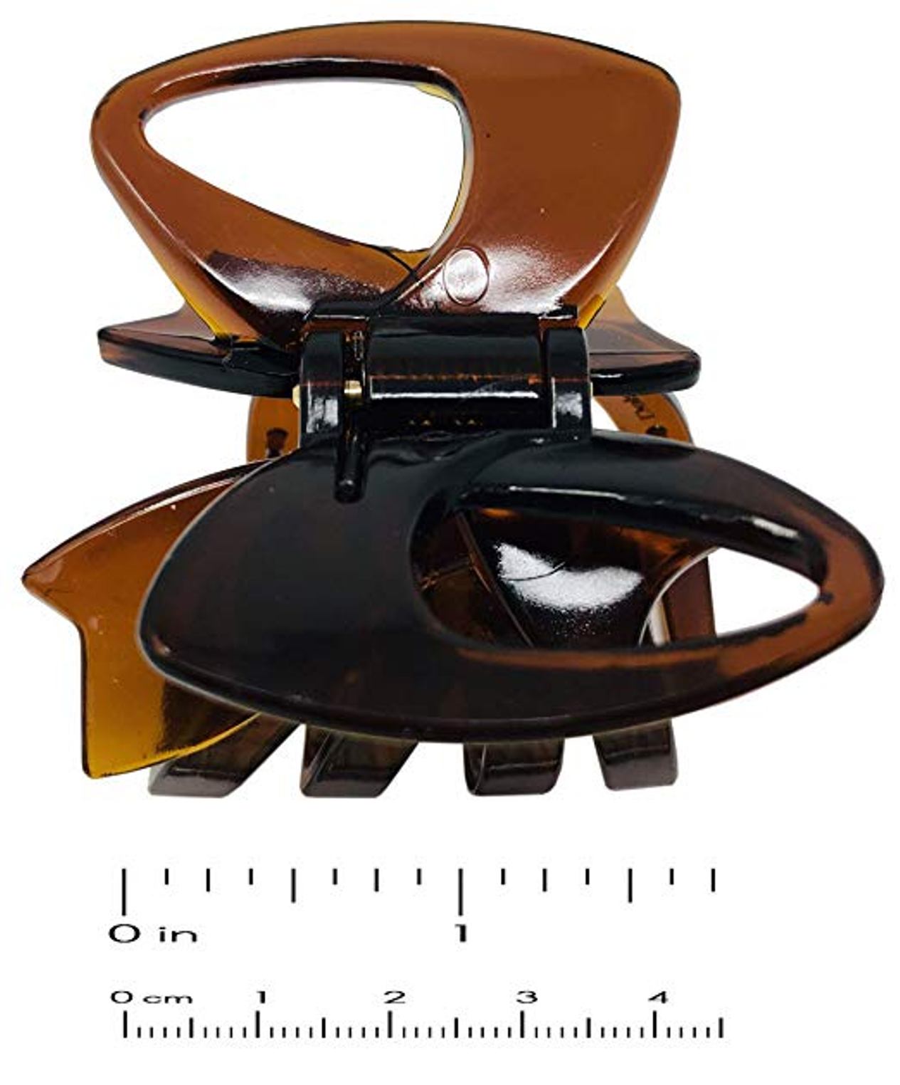 Parcelona French Small Ribbon Shell Cellulose Covered Spring Hair Claw Clutcher