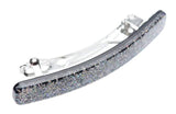 French Amie Glittery Oblong Golden and Silver Grey Small 2 1/4” Handmade Set of
