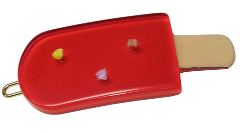 French Amie Ice Cream Bar Coral Pink Small 2” Handmade Side Slide Hair Clip Barr