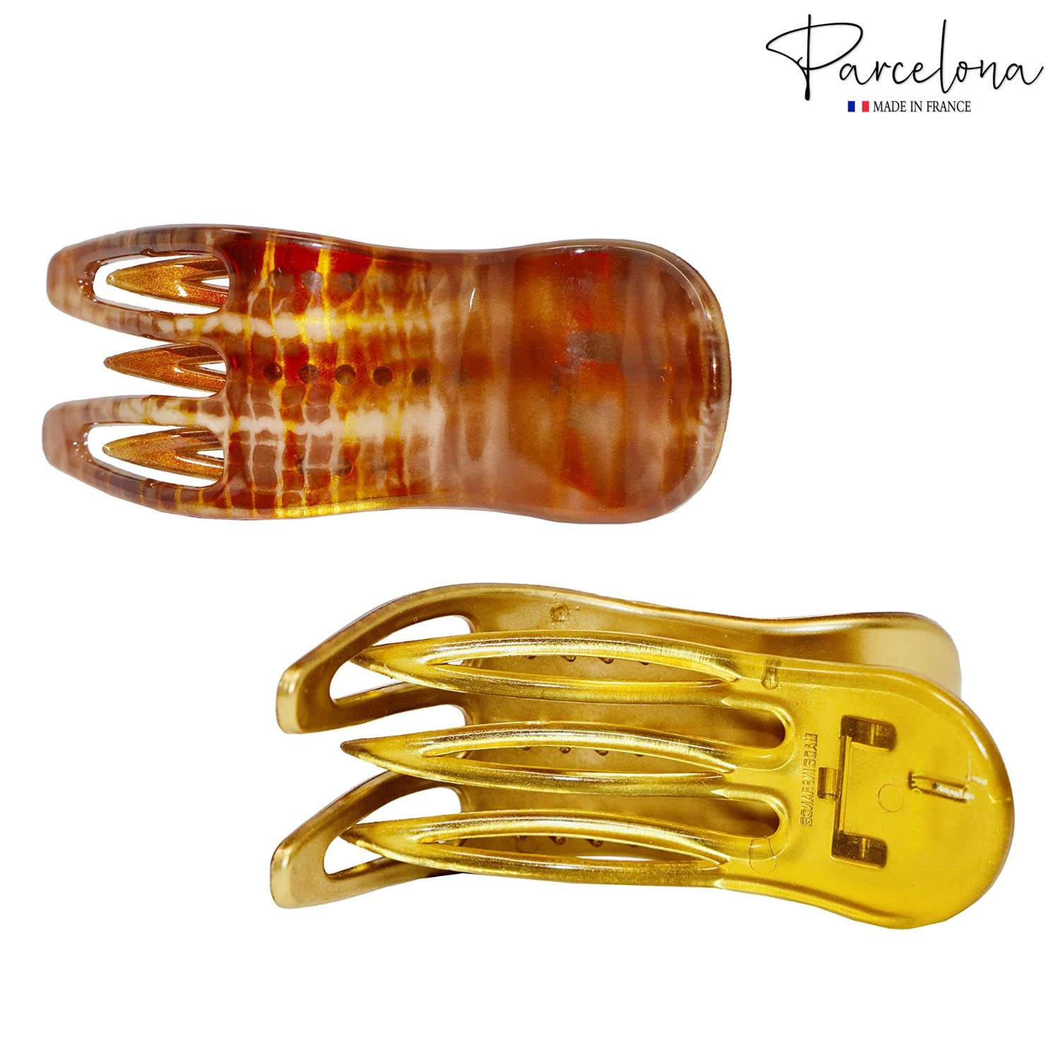 Parcelona French Simply Bear Paw Medium 3” Cellulose Hair Claw Clip for Women