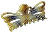 Parcelona French Tropical Butterfly Python Finish Extra Large Hair Claw Clip