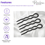 Parcelona French Slick Medium Celluloid Acetate Wavy U Shaped Hair Pin for Women