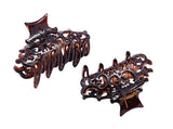 Parcelona French Beau Small Set of 2 Tortoise Shell Jaw Hair Claw Clips