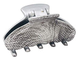 Parcelona French Moon Silver Grey Streaks Small Hidden Spring Jaw Hair Claw