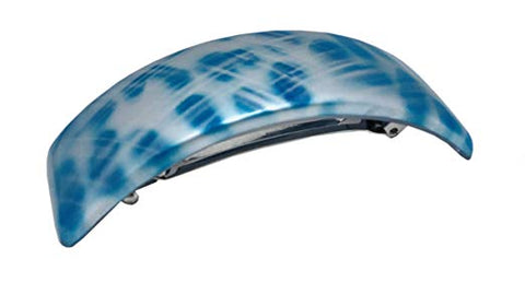 Parcelona French Curved Foot print Blue Strong Grip Volume Hair Clip Barrette