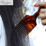 Parcelona French Afro Lift Shell Extra Large Celluloid Hairdressing Combs(2 Pcs)