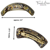French Amie Handmade Curved Medium Automatic Strong Grip Hair Clip Barrette
