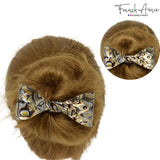 French Amie Bow Onyx Jumbo Extra Large Celluloid Handmade Hair Clip Barrette