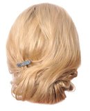 French Amie Mini Glittery Bar Golden Silver Handmade Celluloid Hair Barrettes