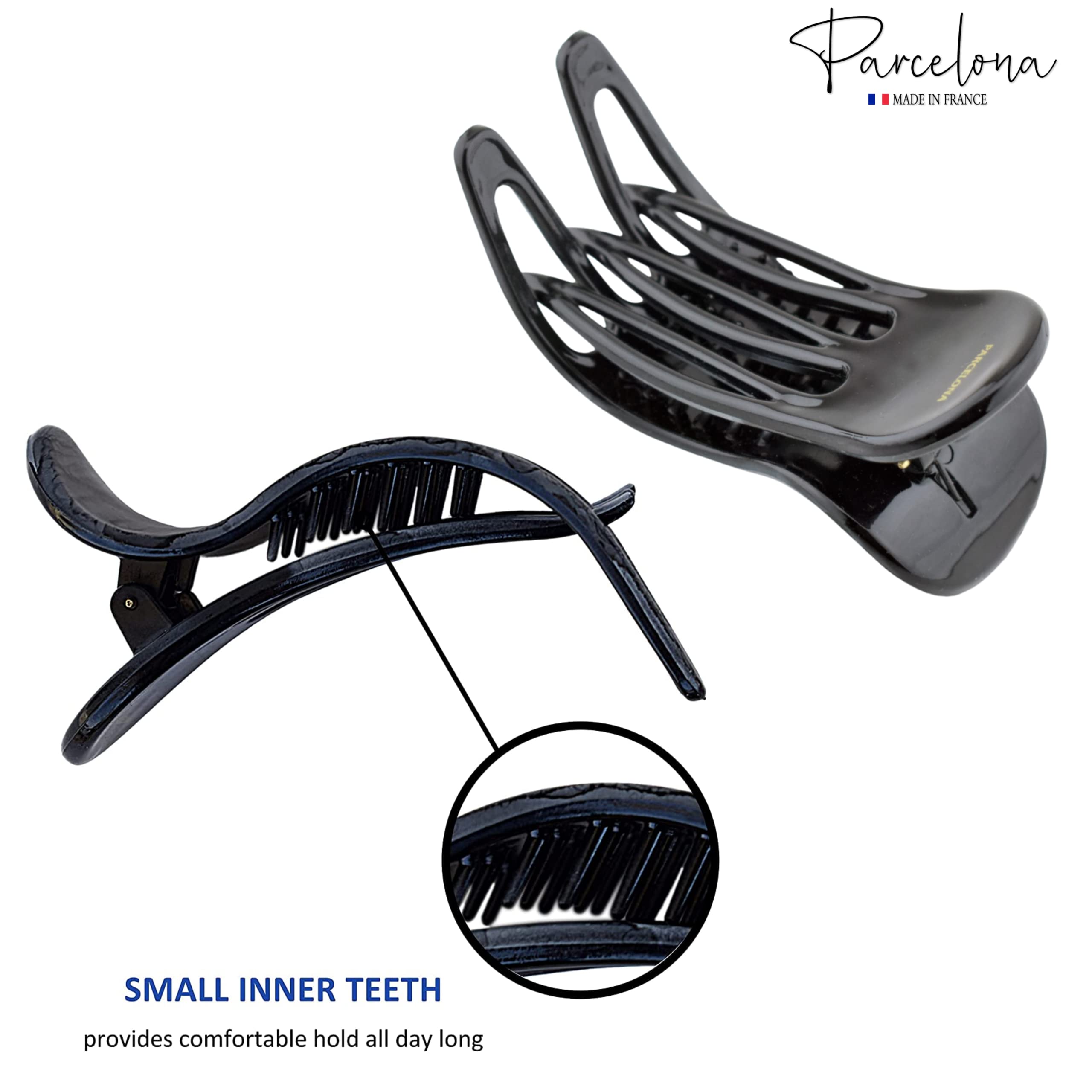 Parcelona French Simply Bear Paw Medium 3” Cellulose Hair Claw Clip for Women