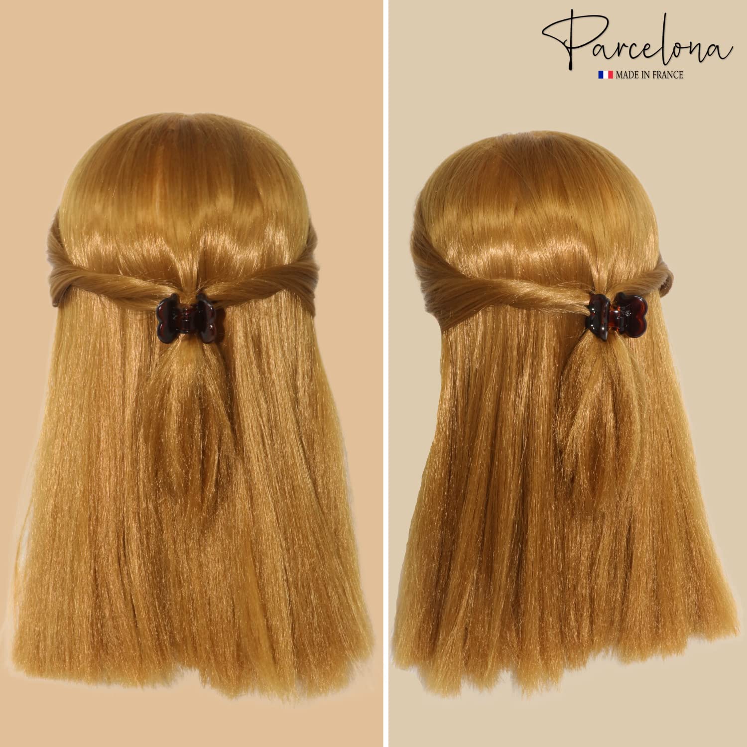 Parcelona French Petunia Mini 1” Cellulose Set of 2 Hair Claw Clips for Women
