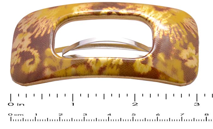 Parcelona French Retro Floral Pattern Gold Brown Cellulose Hair Clip Barrette