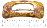 Parcelona French Retro Floral Pattern Gold Brown Celluloid Hair Clip Barrette
