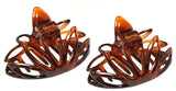 Parcelona French Lotus Shell Large 3 1/4" Cellulose Hair Claw Clip 2 Pieces