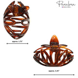 Parcelona French Lotus Shell Large 3 1/4" Cellulose Hair Claw Clip 2 Pieces