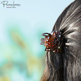 Parcelona French Tri Flower Celluloid with Crystals Hair Claw Clip