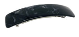 French Amie Long Rectangle Black Marble Handmade Large Hair Clip Barrette
