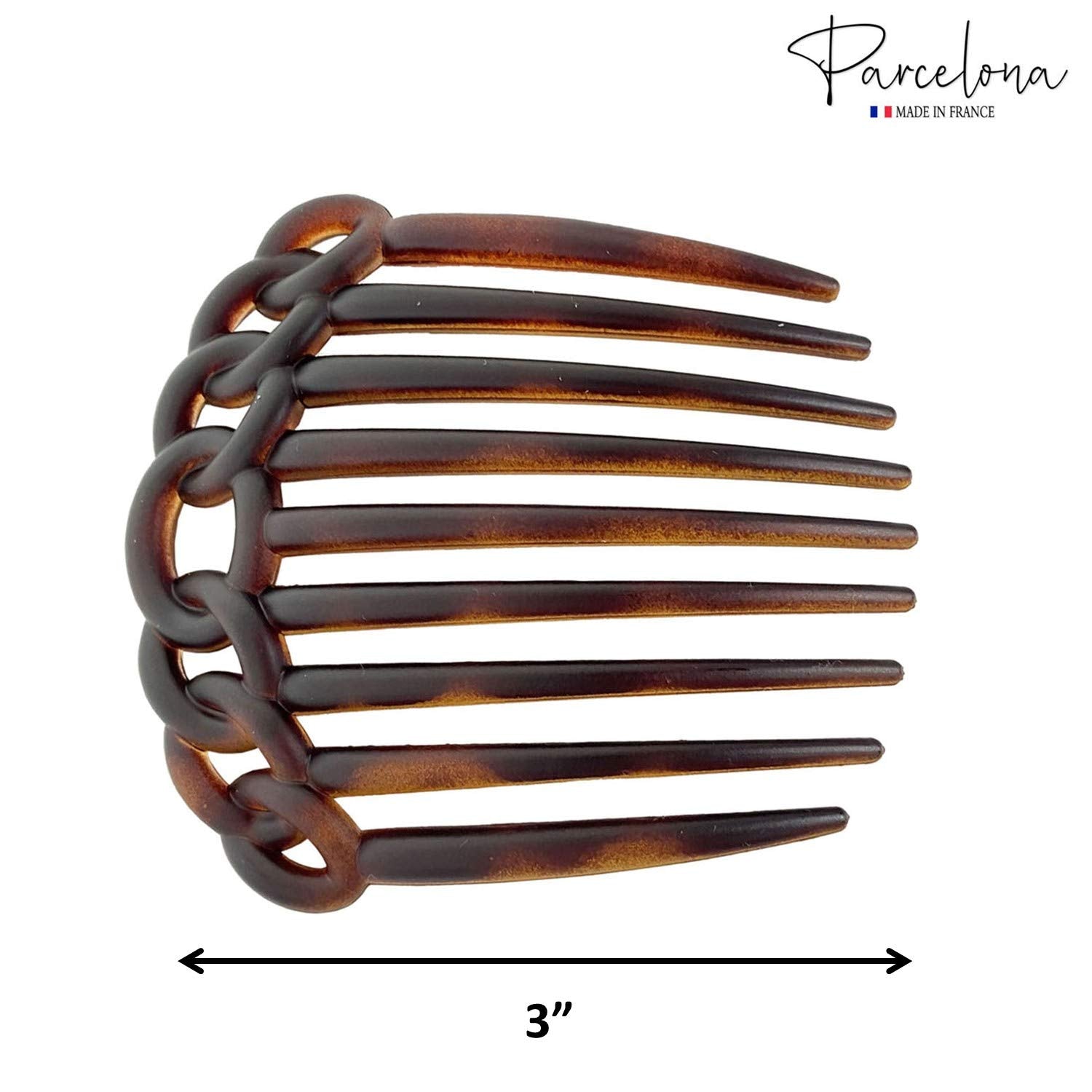 Parcelona French Twisted Circles Shell Matte Finish Set of 2 Flexible Side Hair