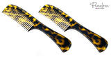 Parcelona French Wide Tooth Yellow Tokyo Large 8 3/4” Set of 2 Professional Hair