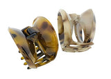 Parcelona Round Large Savana Beige & Tokyo Shell Pony Hair Claw Clip