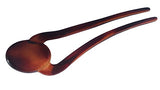 Parcelona French Circlet Large Shell Brown Chignon Bun Hair Updo U Stick Pin