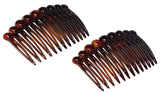 Parcelona French Circles Edge Shell Small Celluloid Set of 2 Side Hair Combs