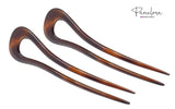 Parcelona French Classic Curve Shell Large 5 1/4”  Set of 2 Chignon Hair Bun Pin