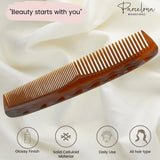 Parcelona French Sleek Wide Long 8" Tortoise Shell Celluloid Hair Comb for Women