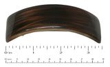 Parcelona French Curved Copper Brown Streaks Large 3.5" Strong Grip Celluloid Vo