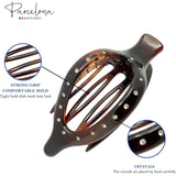 Parcelona French Elite Wide Beak Crystals Shell Celluloid Hair Claw 4.5 inches