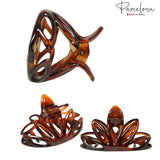 Parcelona French Lotus Shell Large 3 1/4" Cellulose Hair Claw Clip 2 Pieces