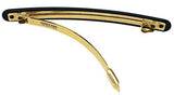French Amie Skinny Lean Black Rounded Edges Handmade Hair Clip Barrette