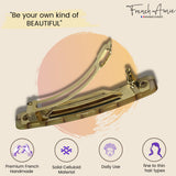 French Amie Small 2 1/4" Celluloid Handmade Hair Barrette for Women and Girls
