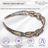 French Amie Filigree Wide 1" Celluloid Handmade Headband for Women
