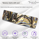 French Amie Medium Fine Wide Rectangular Handmade Automatic Hair Barrette Clip